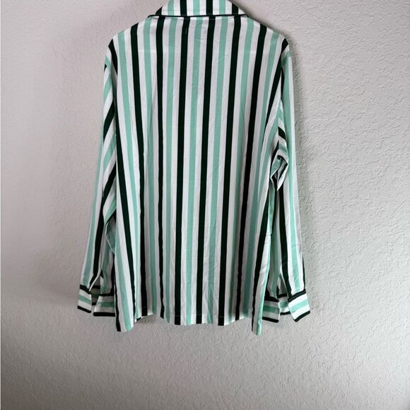 Katie Kime Retro Striped Button-Up Pajama Top Size L - Picture 6 of 9